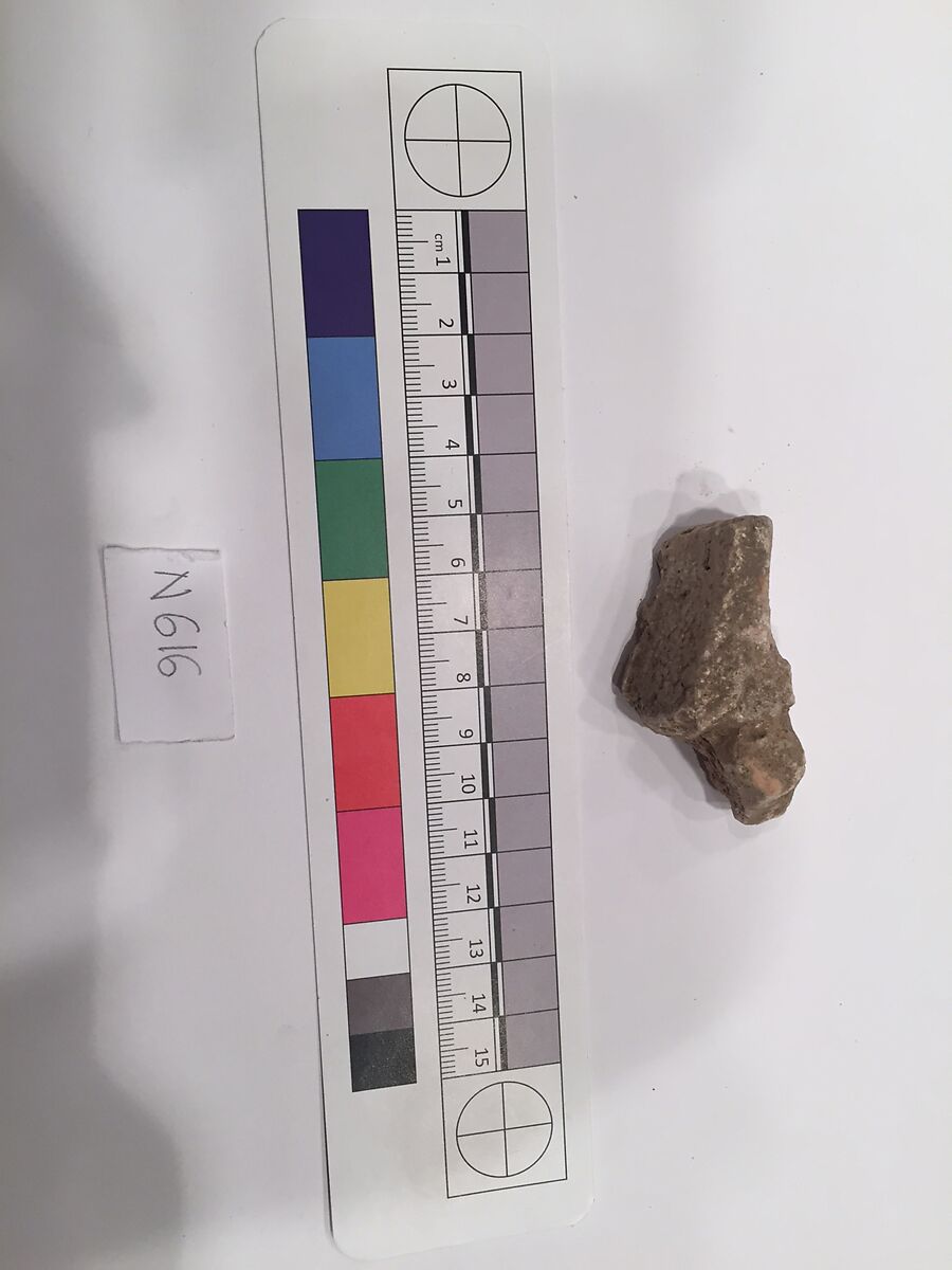 Stucco Fragment, Stucco; carved, painted 