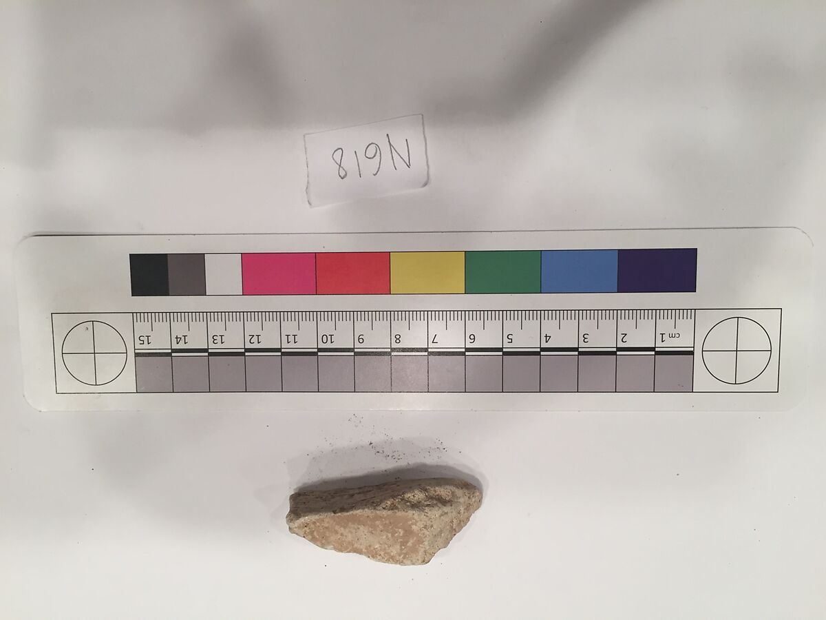Stucco Fragment, Stucco; carved, painted