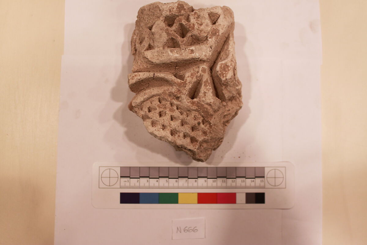 Stucco Fragment, Stucco; carved 