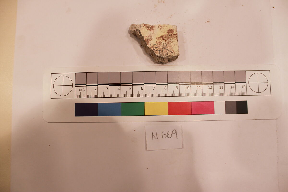 Stucco Fragment, Stucco; carved, painted