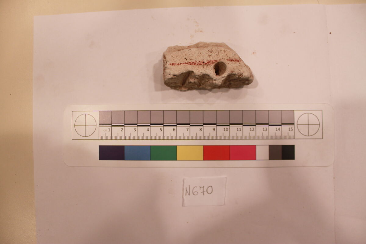 Stucco Fragment, Stucco; carved, painted 