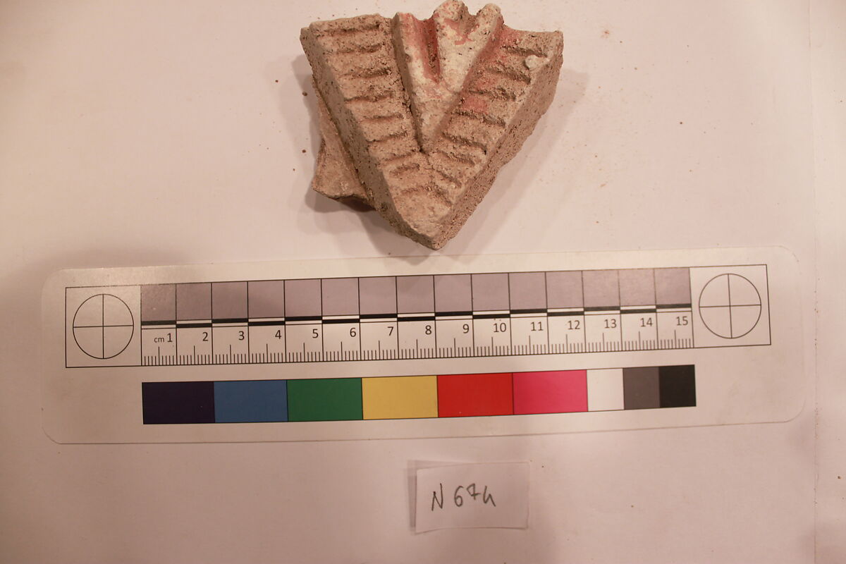 Stucco Fragment, Stucco; carved 
