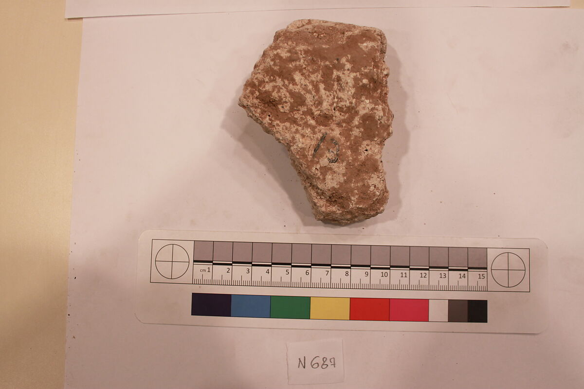 Stucco Fragment, Stucco; carved, painted