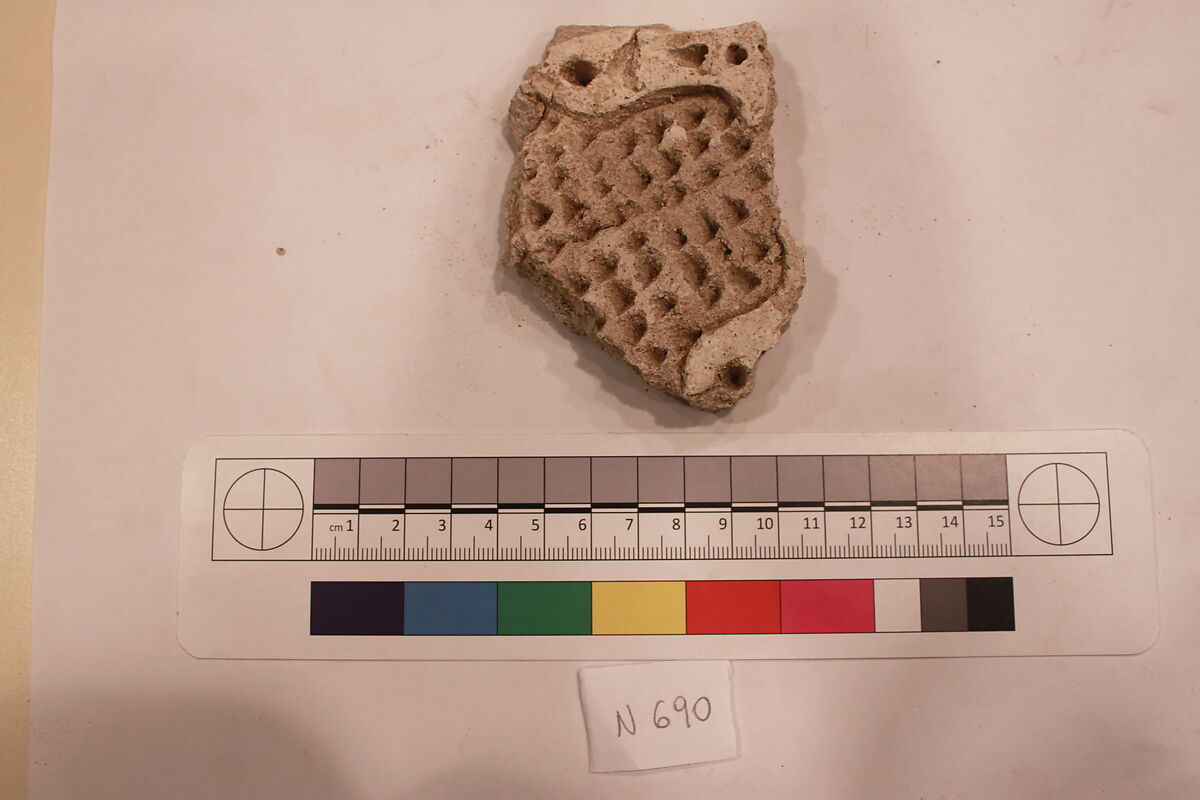 Stucco Fragment, Stucco; carved 