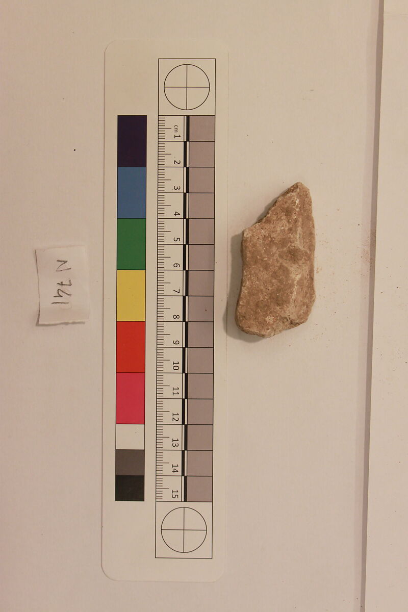 Stucco Fragment, Stucco; carved, painted 
