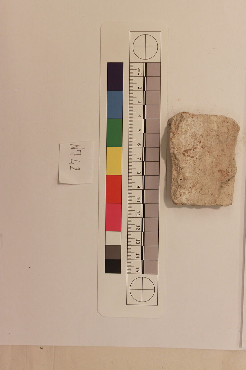 Stucco Fragment, Stucco; carved, painted