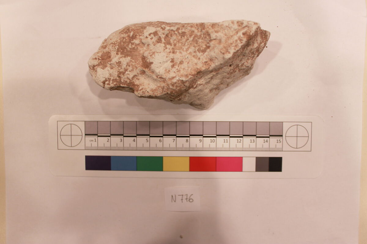 Stucco Fragment, Stucco; carved, painted