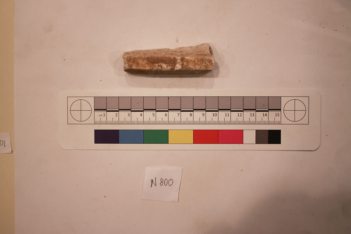 Stucco Fragment, Stucco; carved, painted 