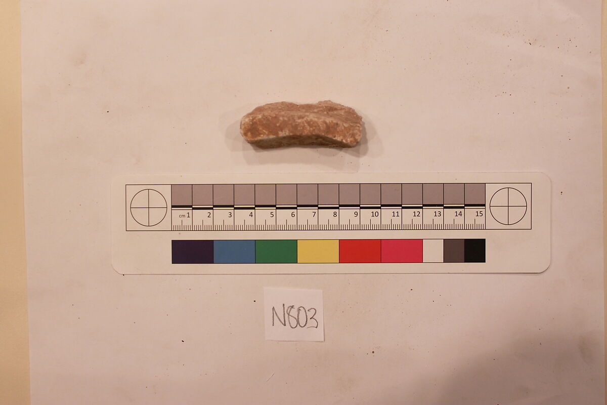 Stucco Fragment, Stucco; carved, painted 