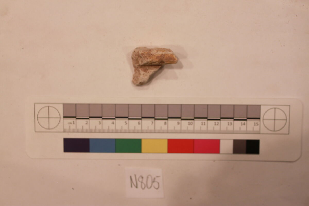 Stucco Fragment, Stucco; carved, painted 
