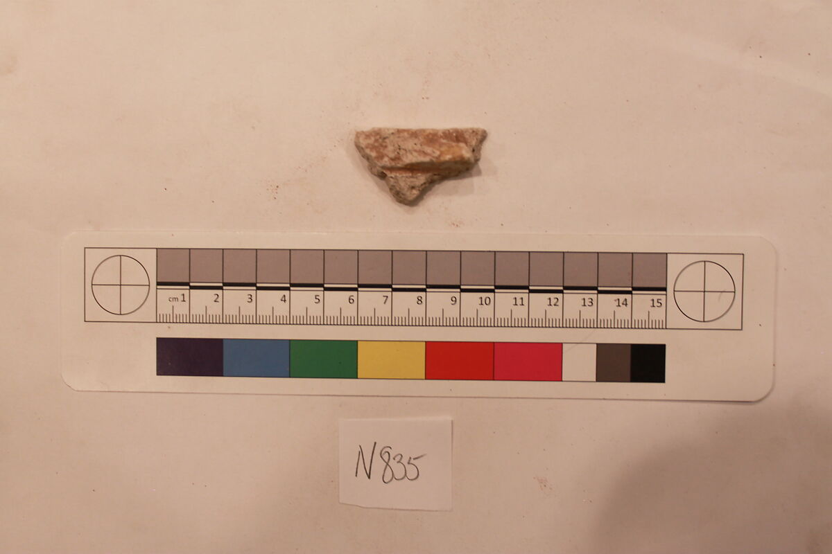 Stucco Fragment, Stucco; carved, painted