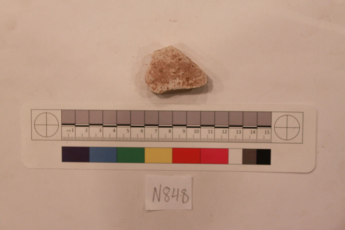 Stucco Fragment, Stucco; carved, painted