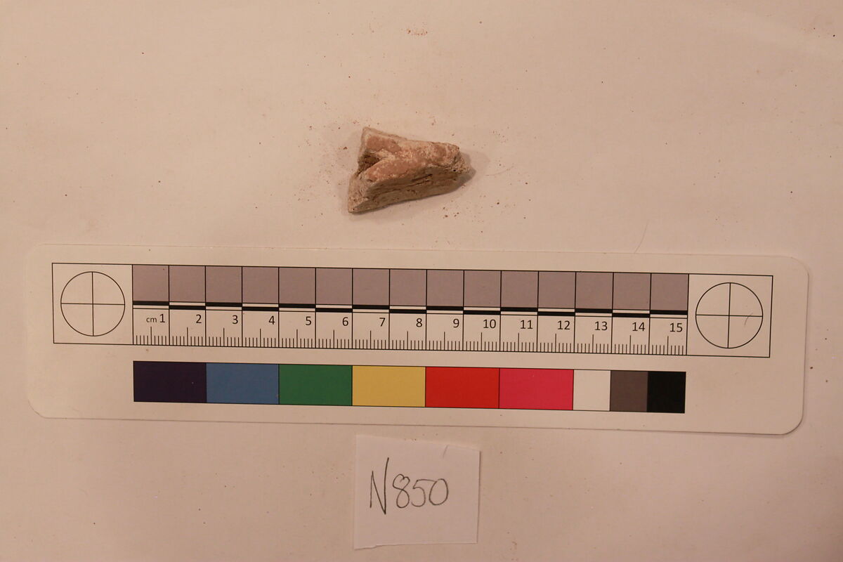 Stucco Fragment, Stucco; carved, painted 