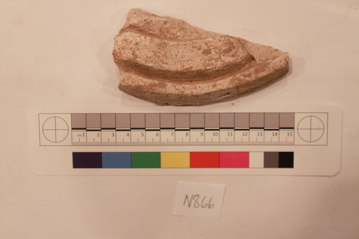 Stucco Fragment, Stucco; carved, painted 