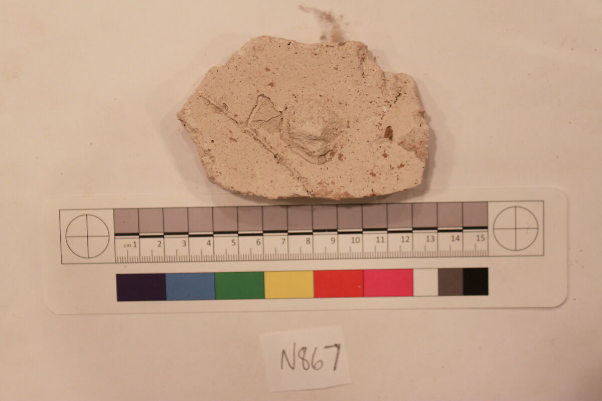 Stucco Fragment, Stucco; carved, painted