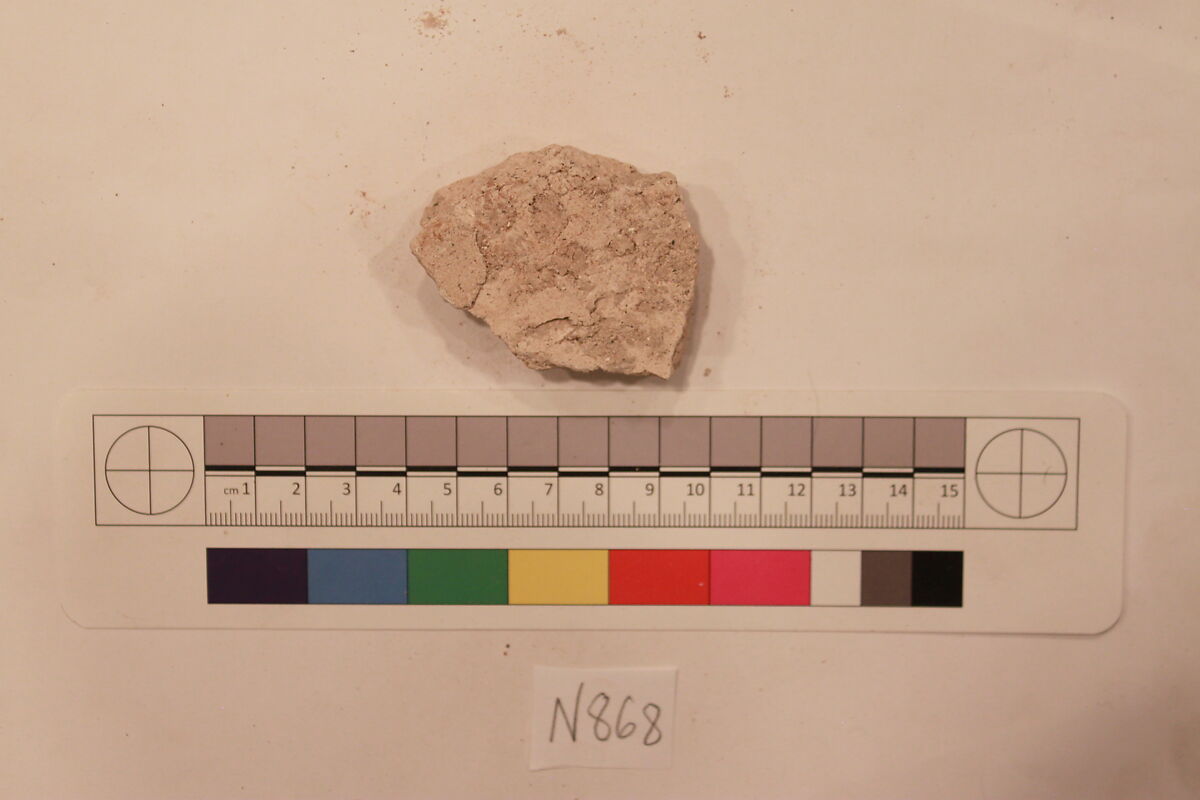 Stucco Fragment, Stucco; carved, painted