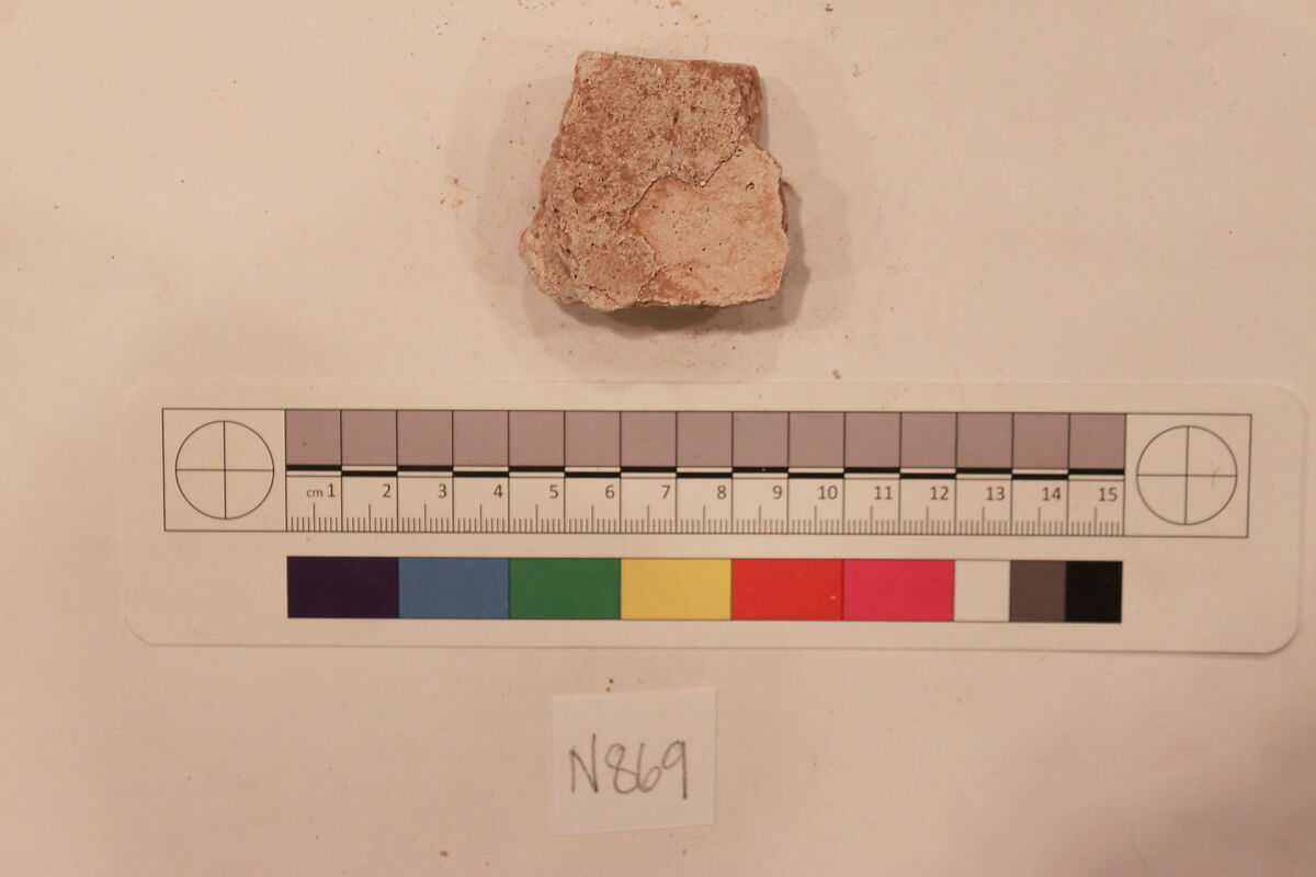Stucco Fragment, Stucco; carved, painted
