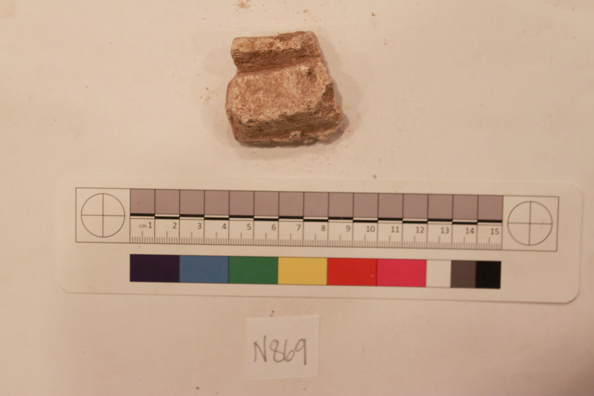 Stucco Fragment, Stucco; carved, painted 