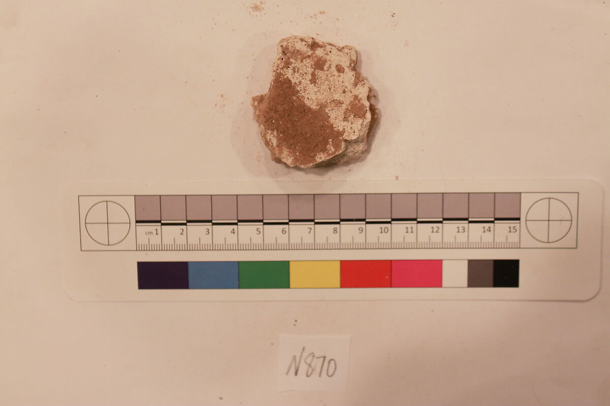 Stucco Fragment, Stucco; carved, painted