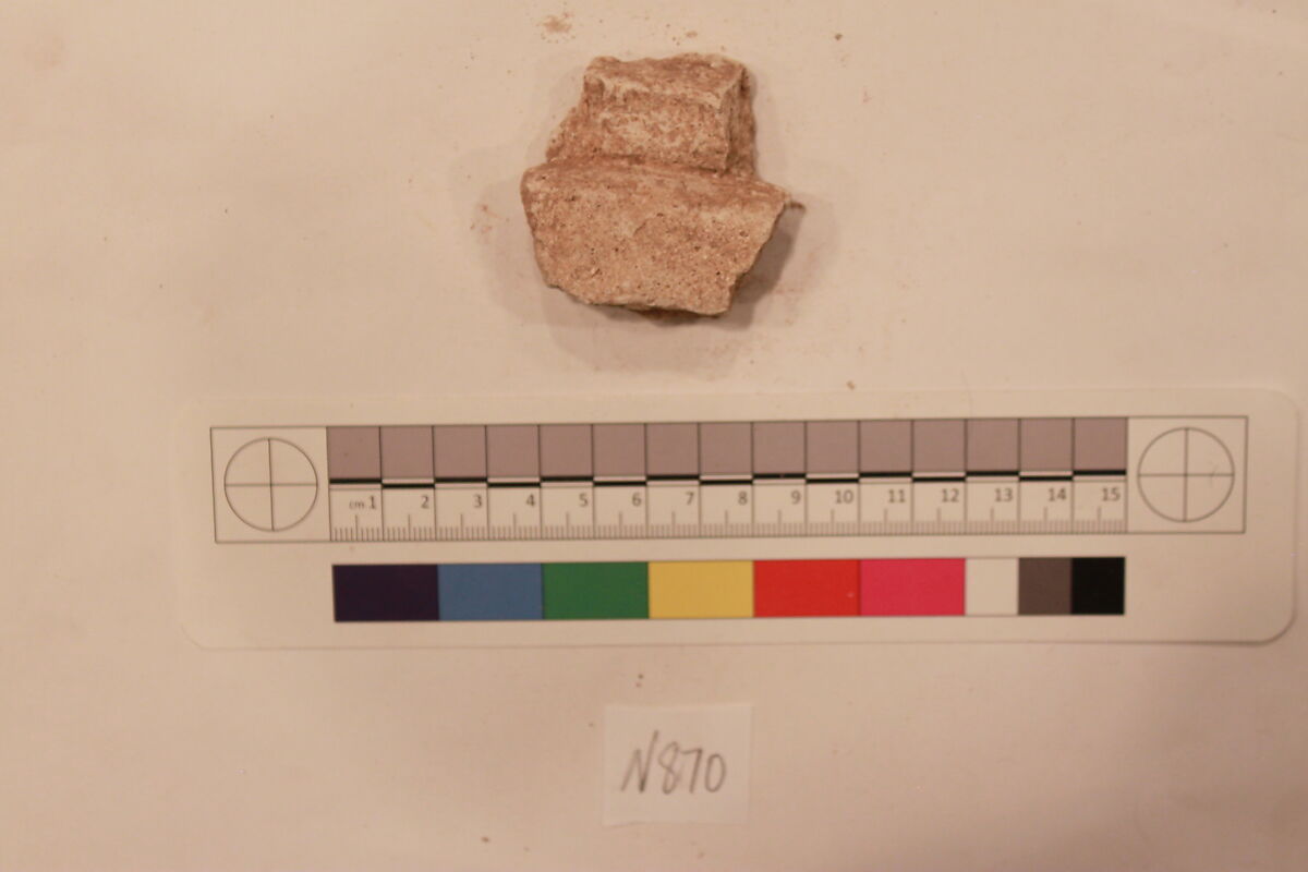 Stucco Fragment, Stucco; carved, painted 