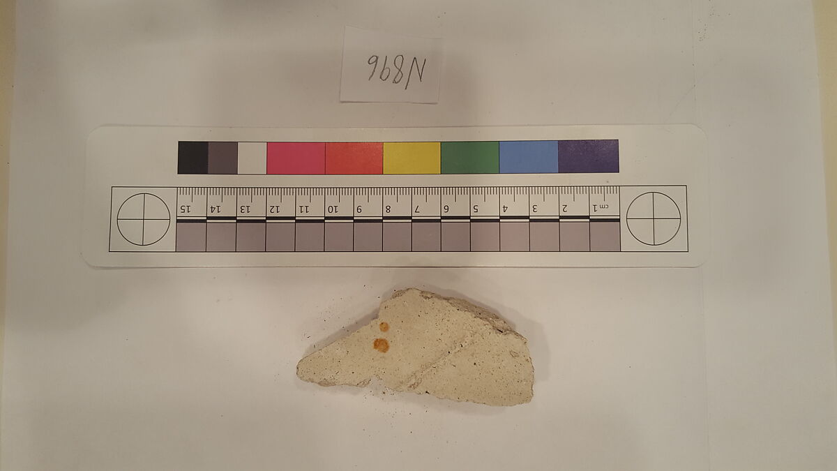 Stucco Fragment, Stucco; carved, painted