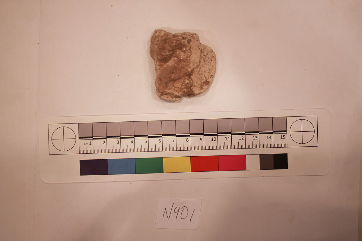 Stucco Fragment, Stucco; carved, painted