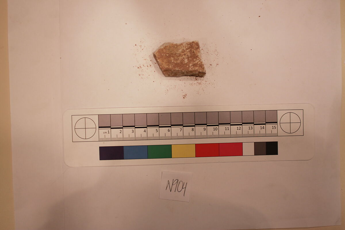 Stucco Fragment, Stucco; carved, painted