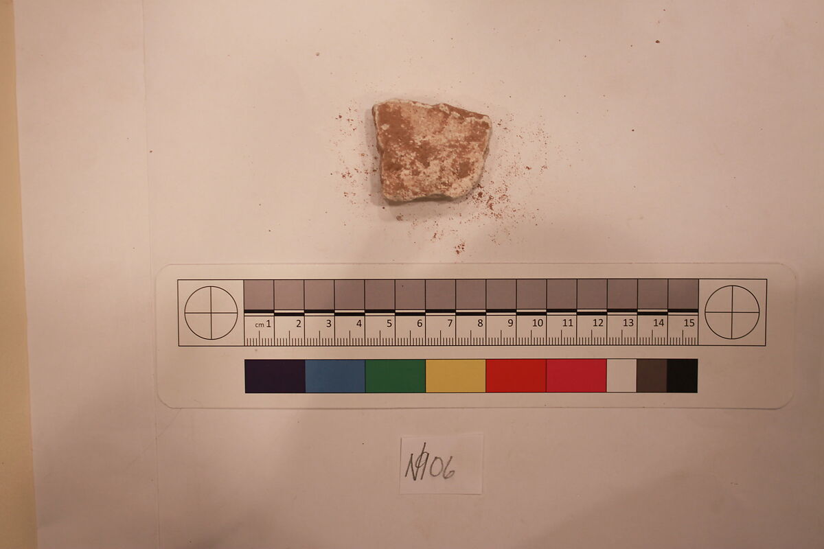 Stucco Fragment, Stucco; carved, painted