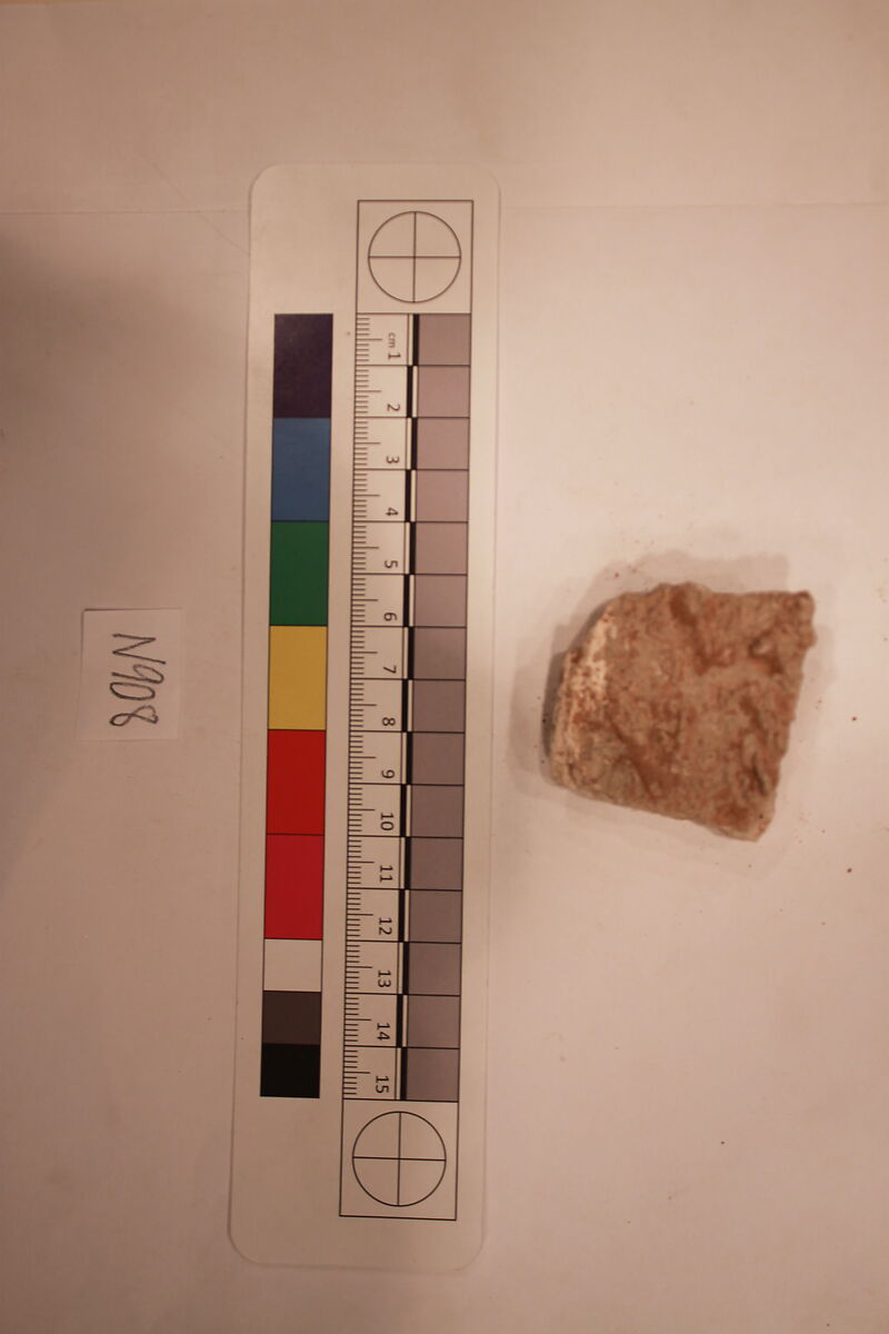 Stucco Fragment, Stucco; carved, painted