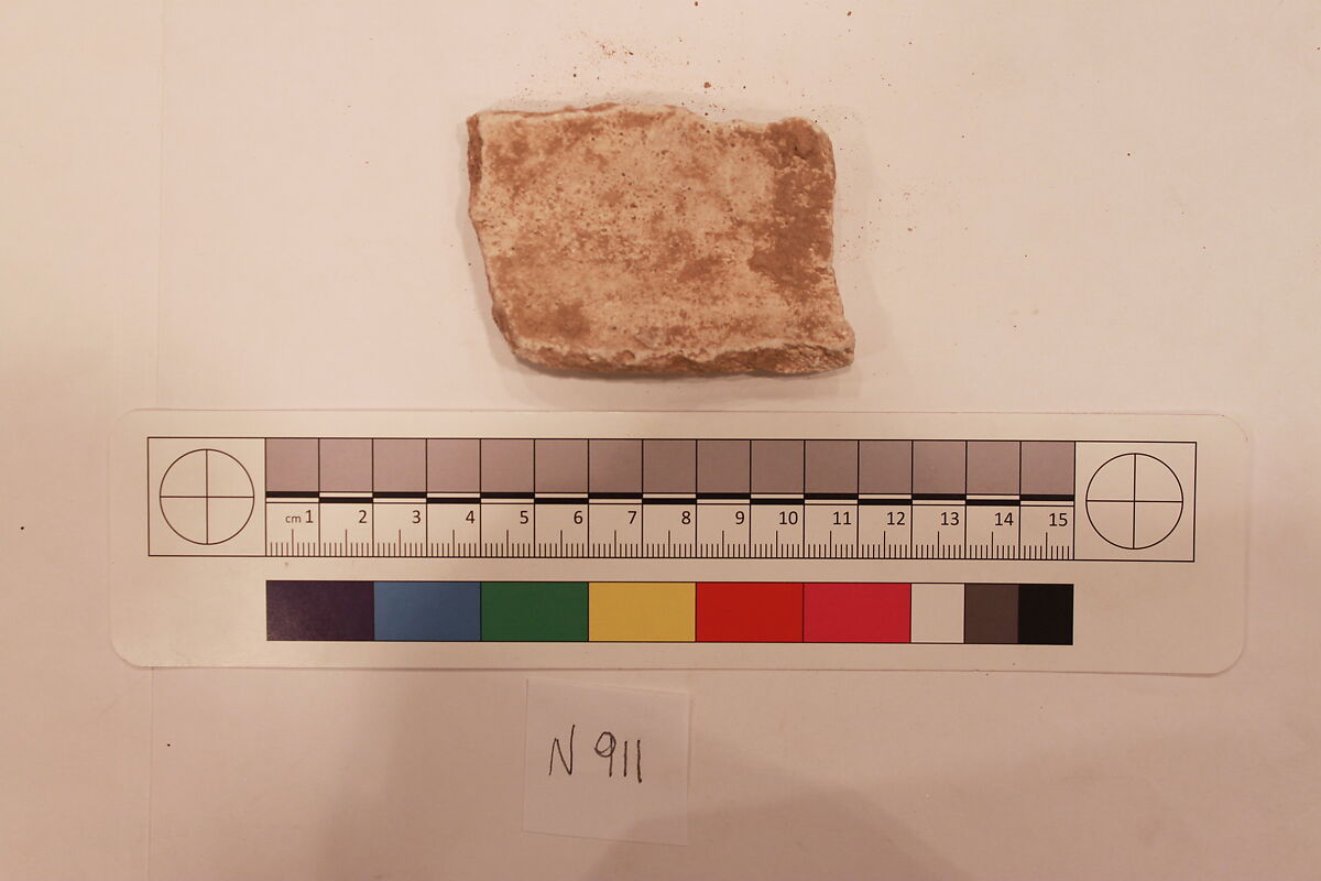 Stucco Fragment, Stucco; carved, painted