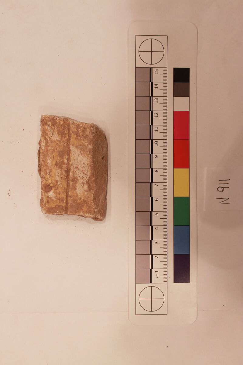 Stucco Fragment, Stucco; carved, painted 