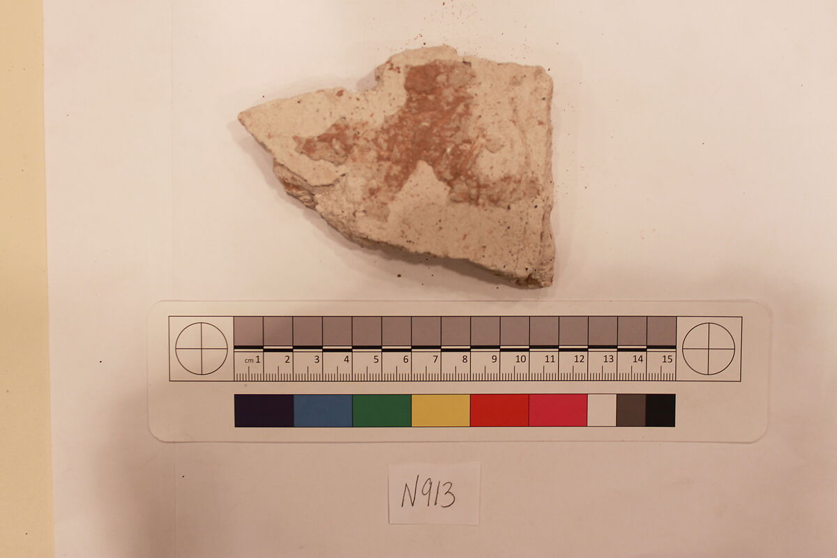 Stucco Fragment, Stucco; carved, painted