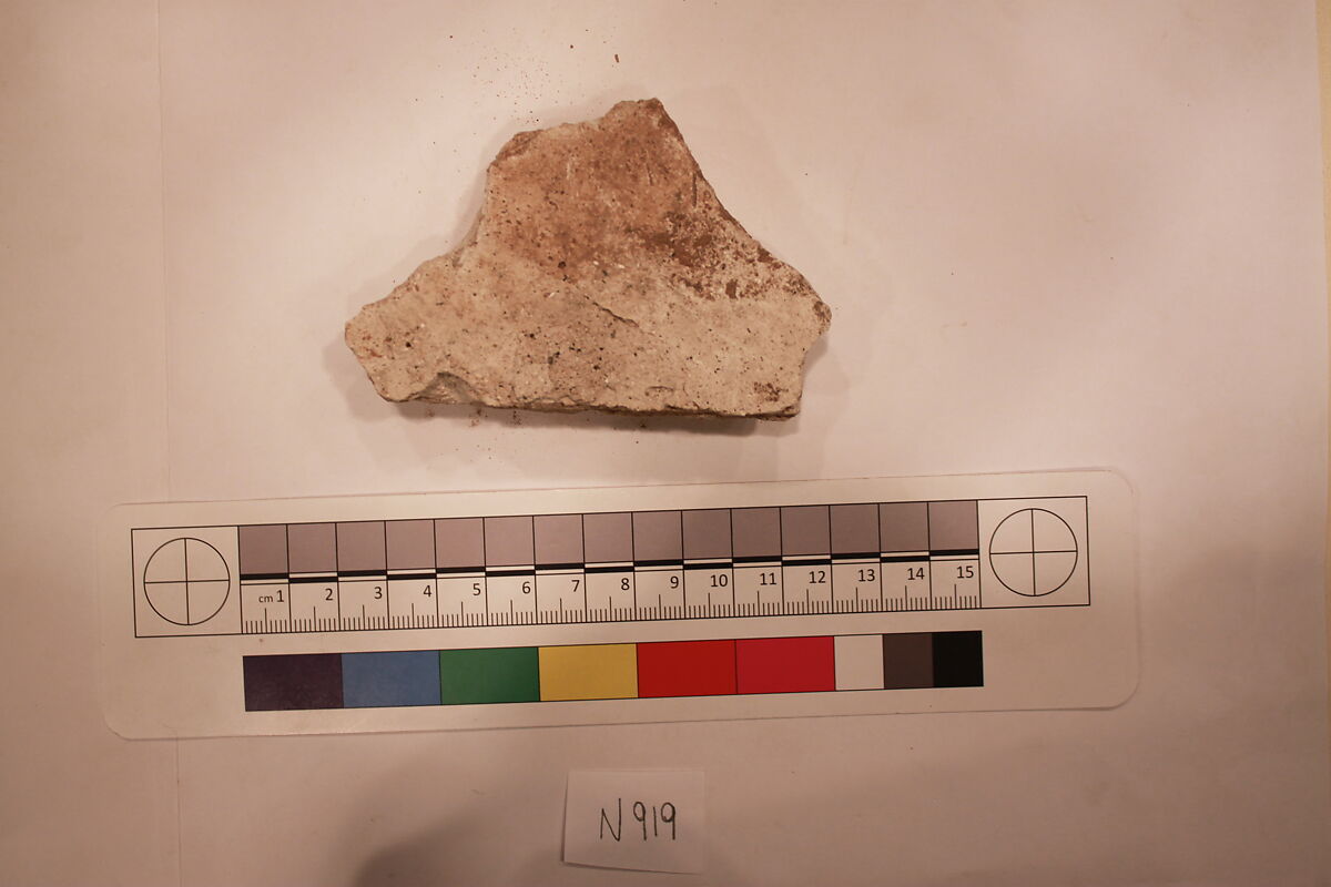 Stucco Fragment, Stucco; carved, painted