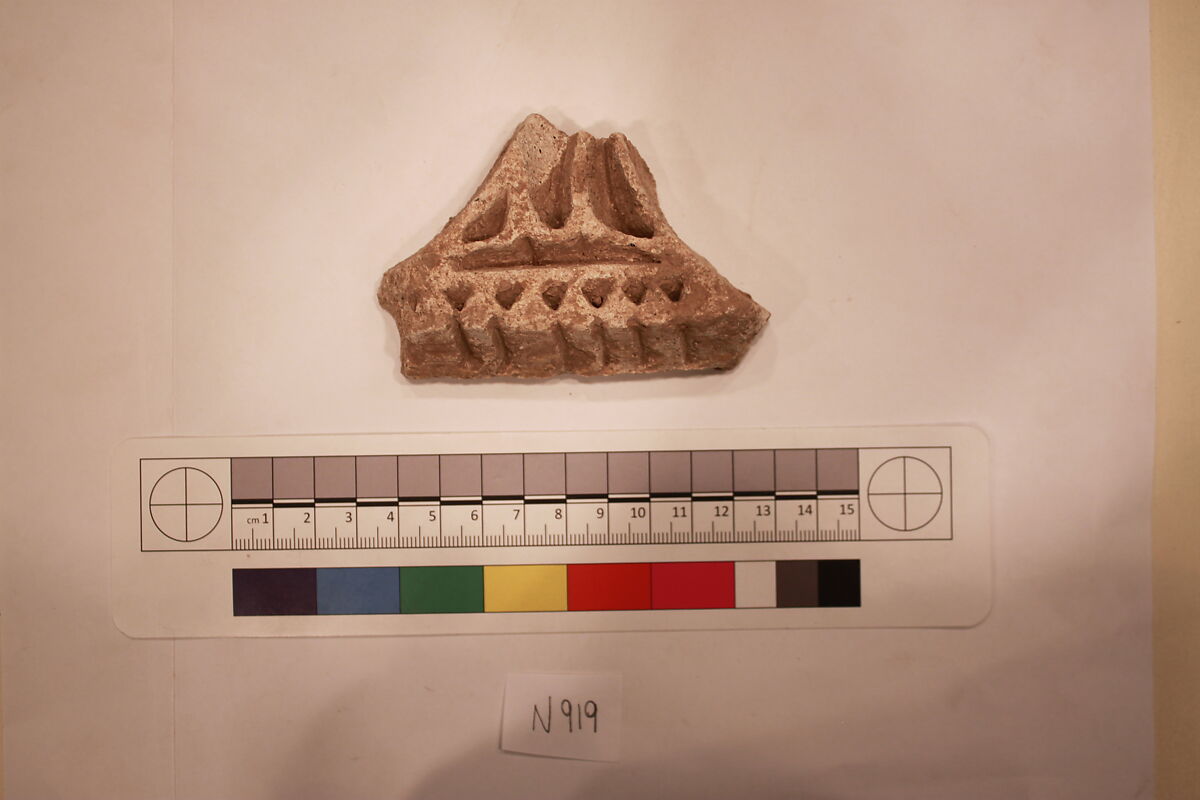 Stucco Fragment, Stucco; carved, painted
