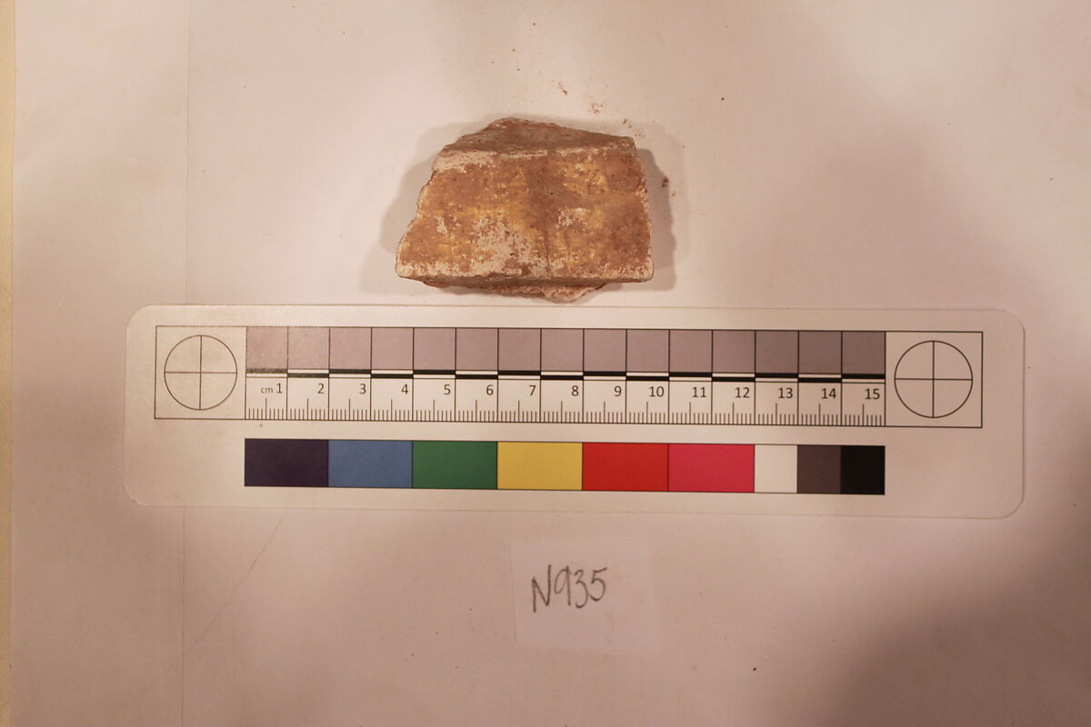 Stucco Fragment, Stucco; carved, painted 
