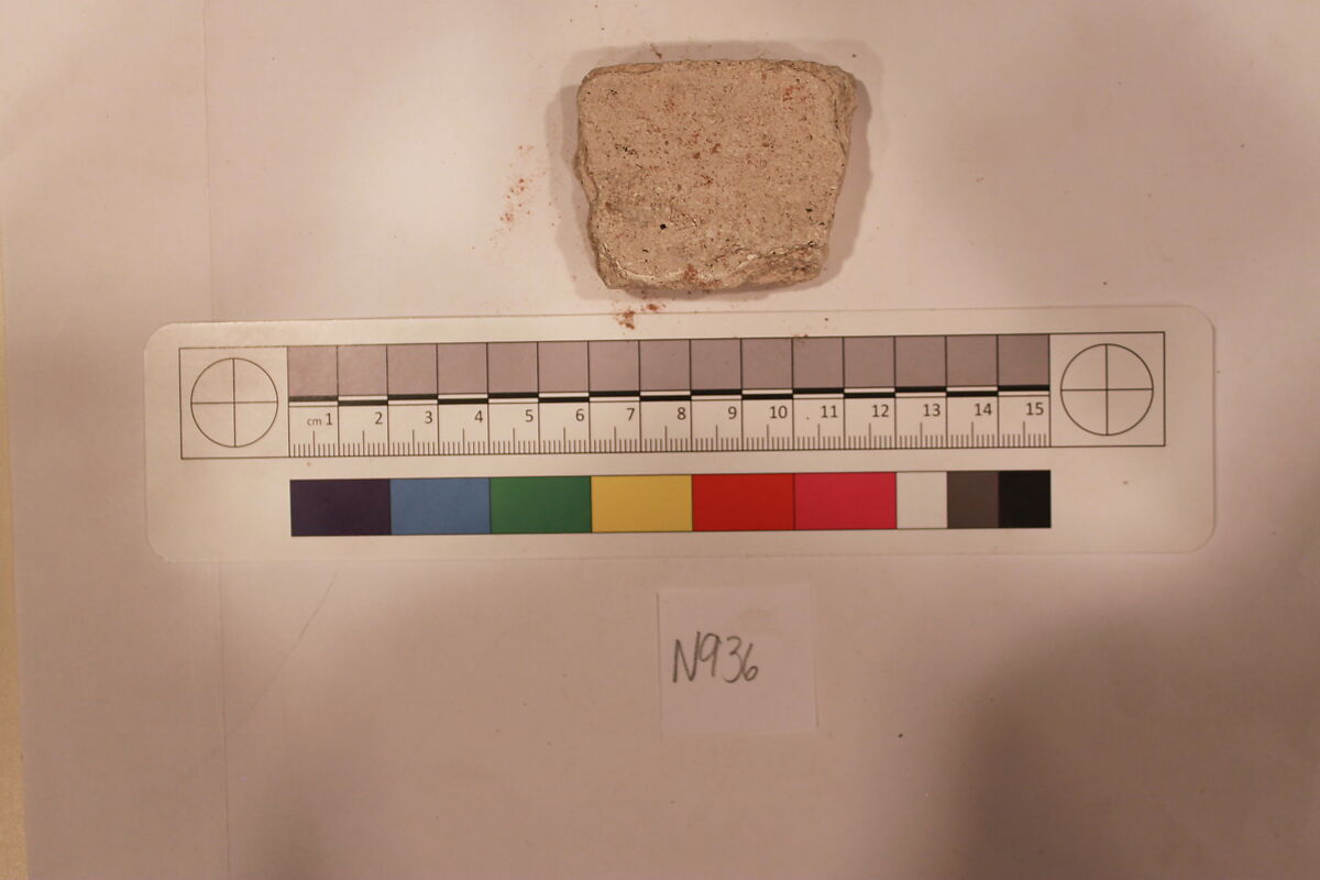 Stucco Fragment, Stucco; carved, painted