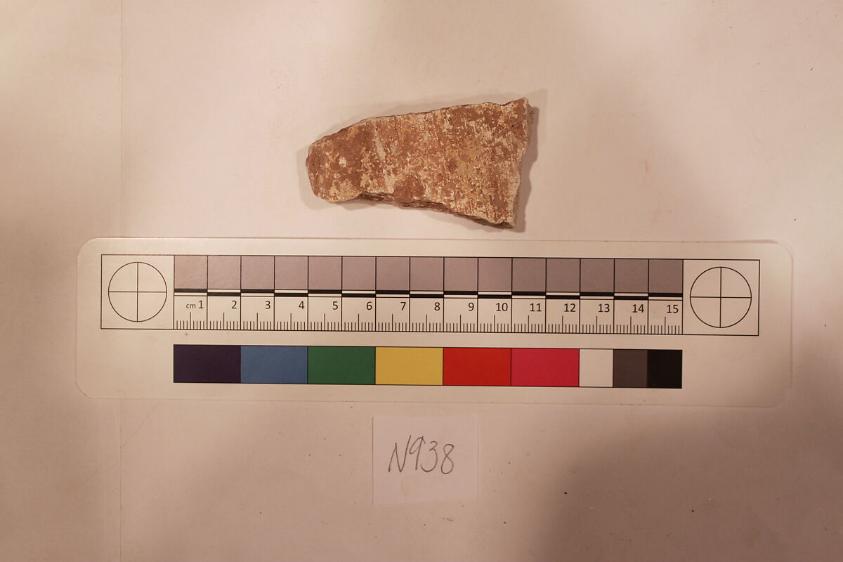 Stucco Fragment, Stucco; carved, painted 