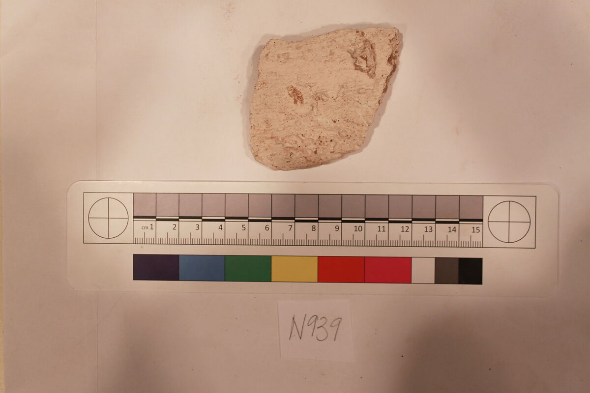 Stucco Fragment, Stucco; carved, painted