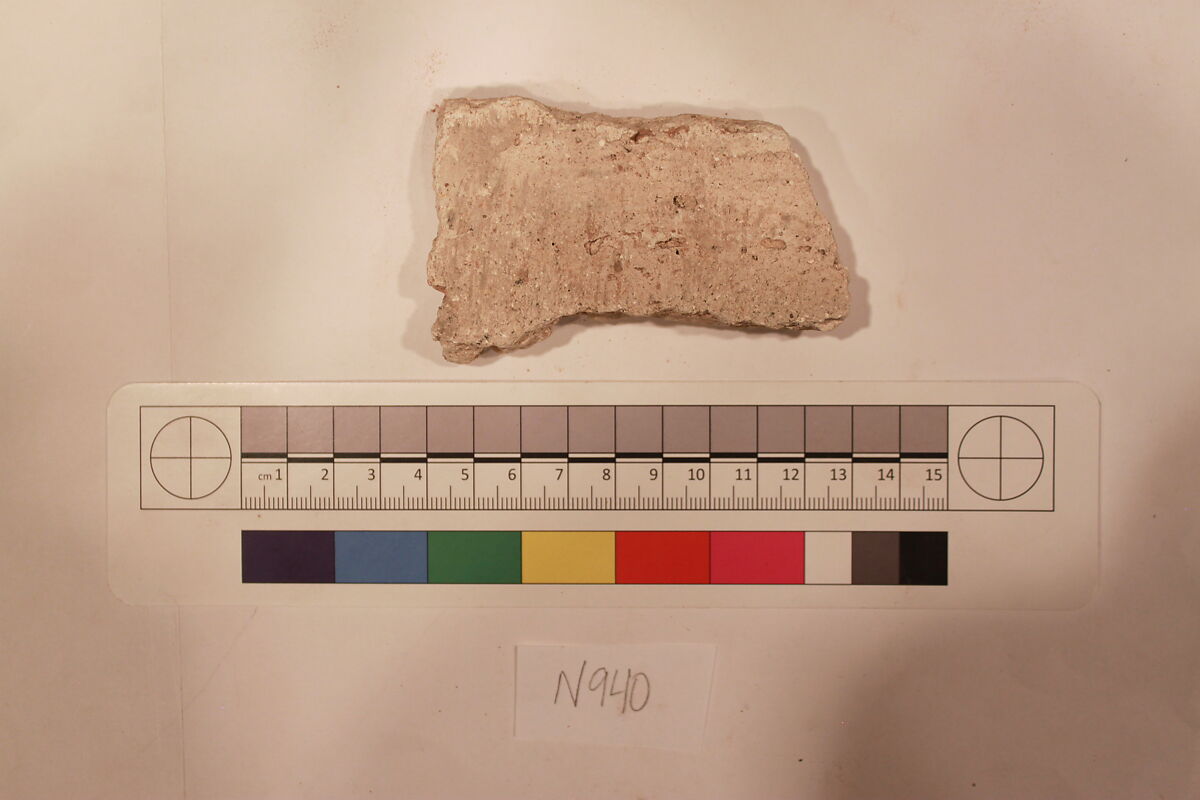 Stucco Fragment, Stucco; carved, painted