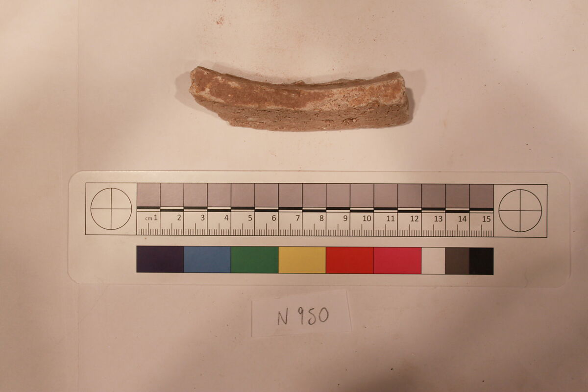 Stucco Fragment, Stucco; carved, painted 