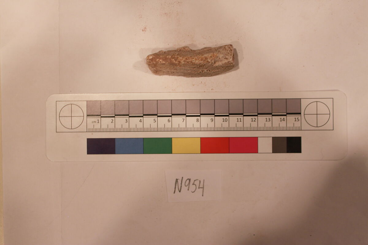 Stucco Fragment, Stucco; carved, painted 