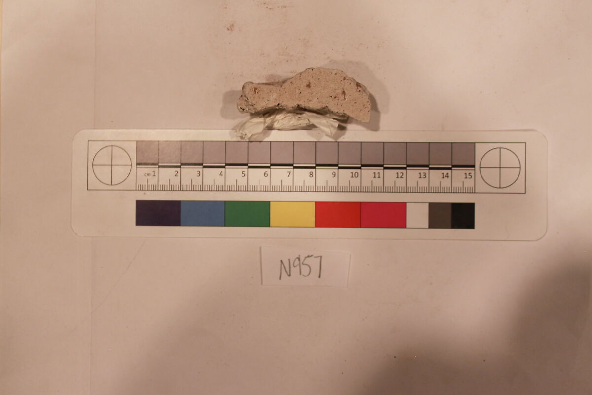 Stucco Fragment, Stucco; carved, painted