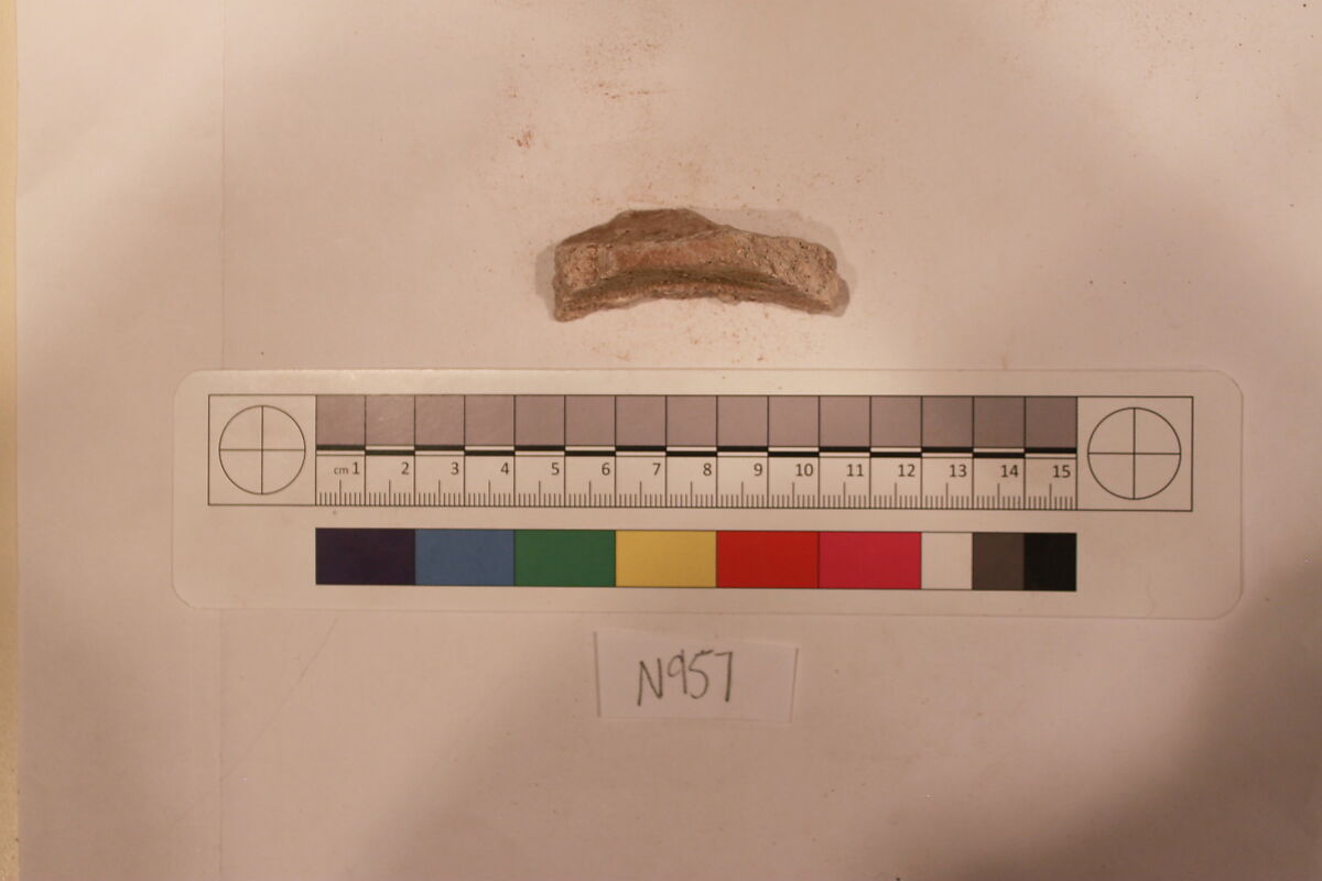 Stucco Fragment, Stucco; carved, painted 