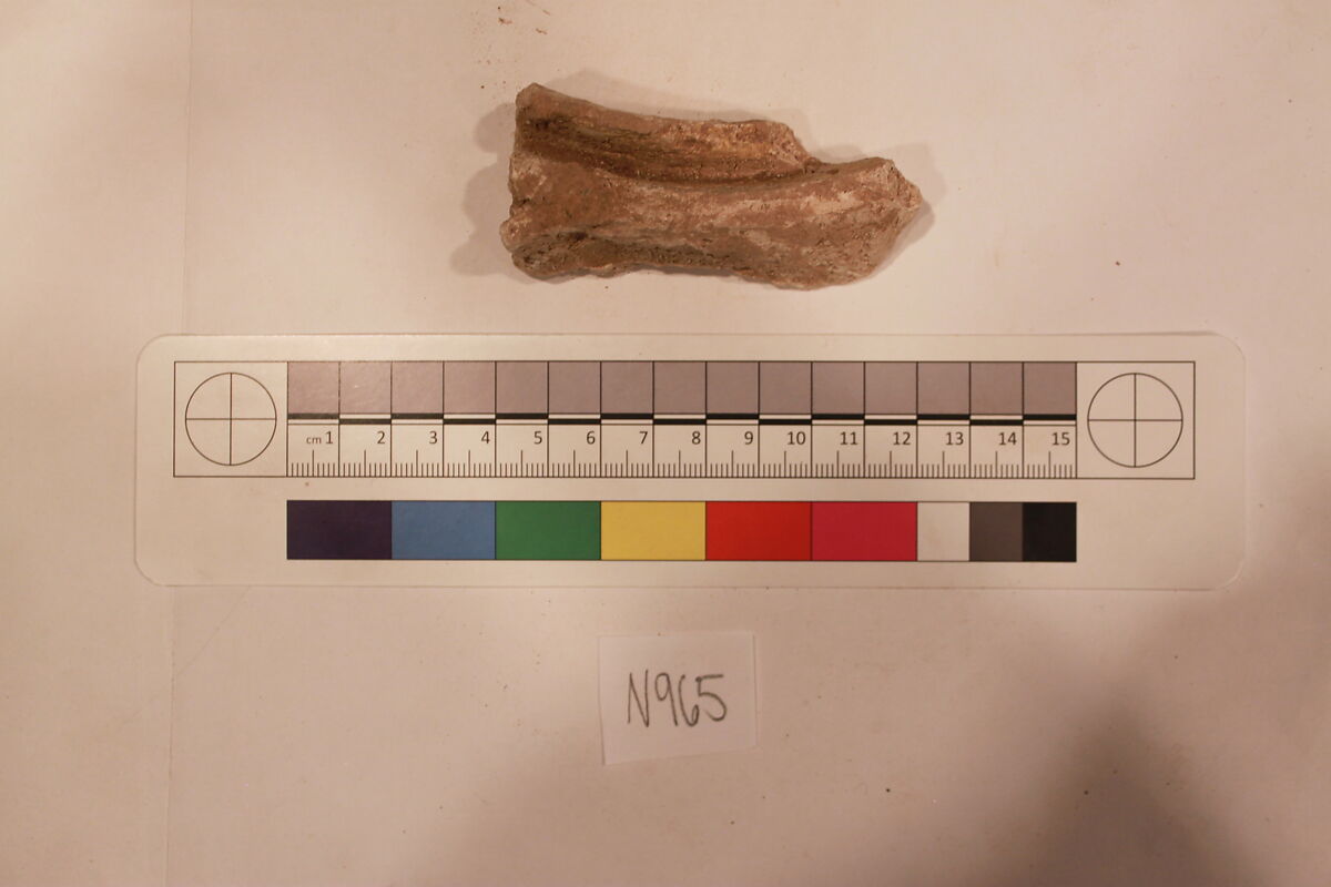 Stucco Fragment, Stucco; carved, painted 