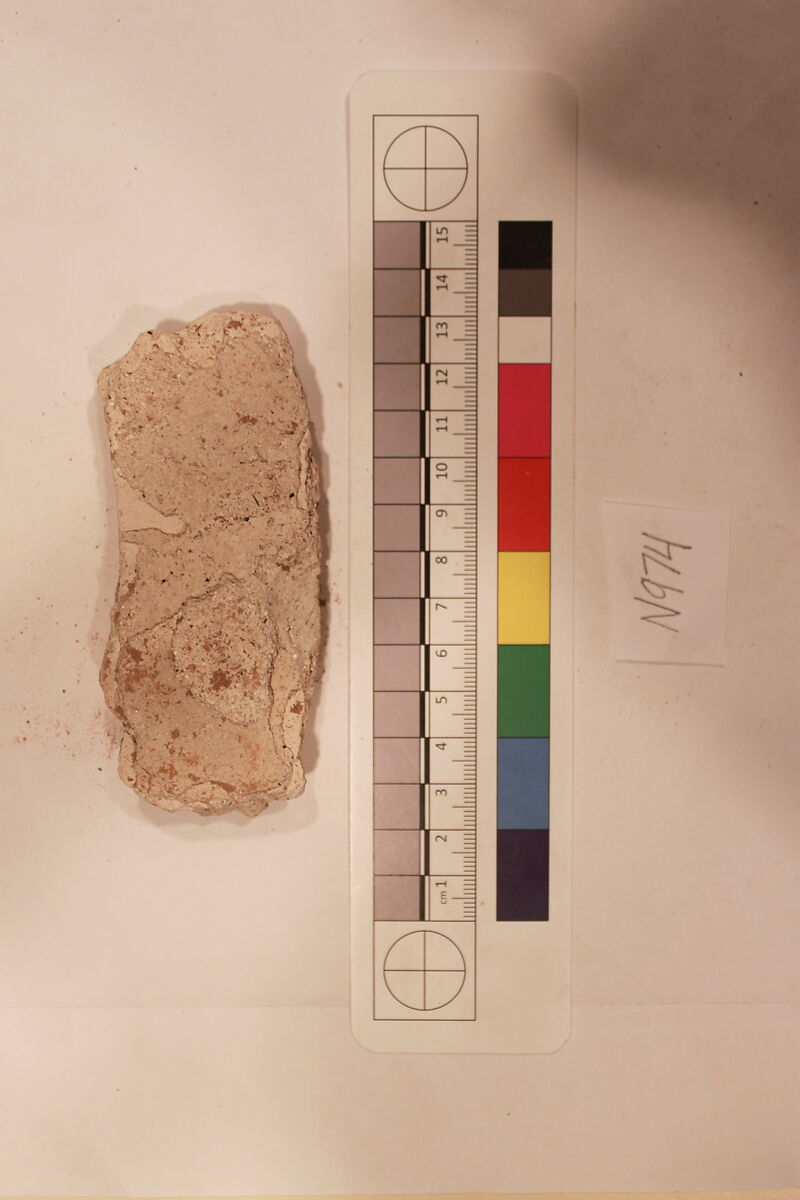 Stucco Fragment, Stucco; carved, painted