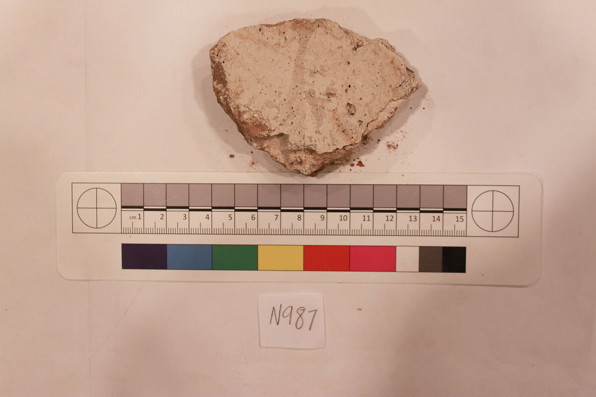 Stucco Fragment, Stucco; carved, painted