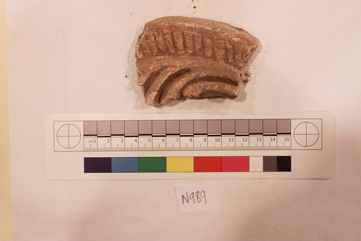 Stucco Fragment, Stucco; carved 