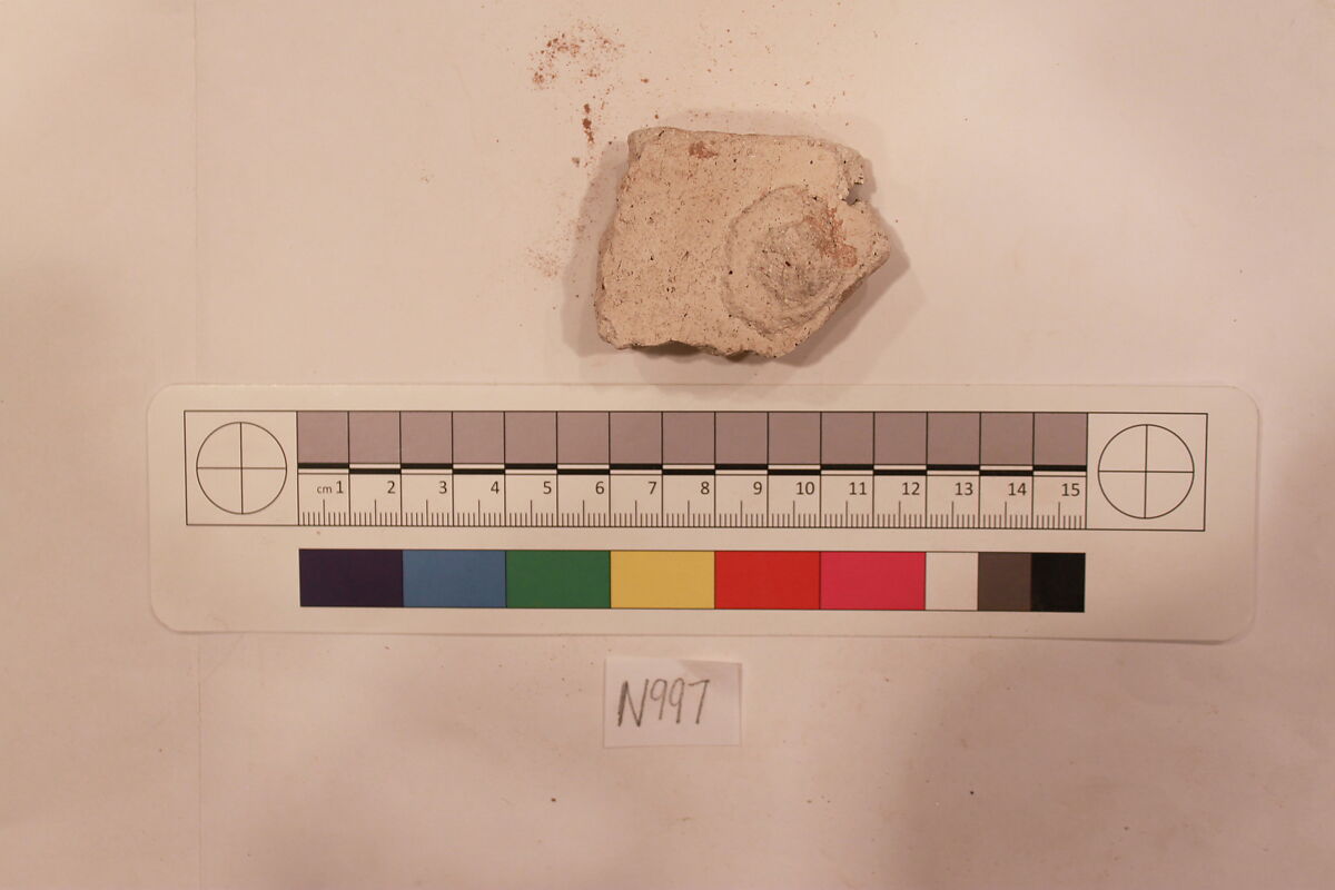 Stucco Fragment, Stucco; carved, painted