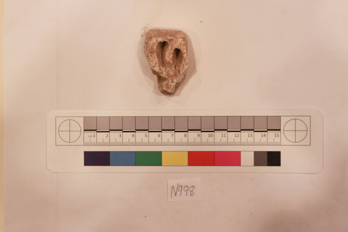 Stucco Fragment, Stucco; carved, painted 