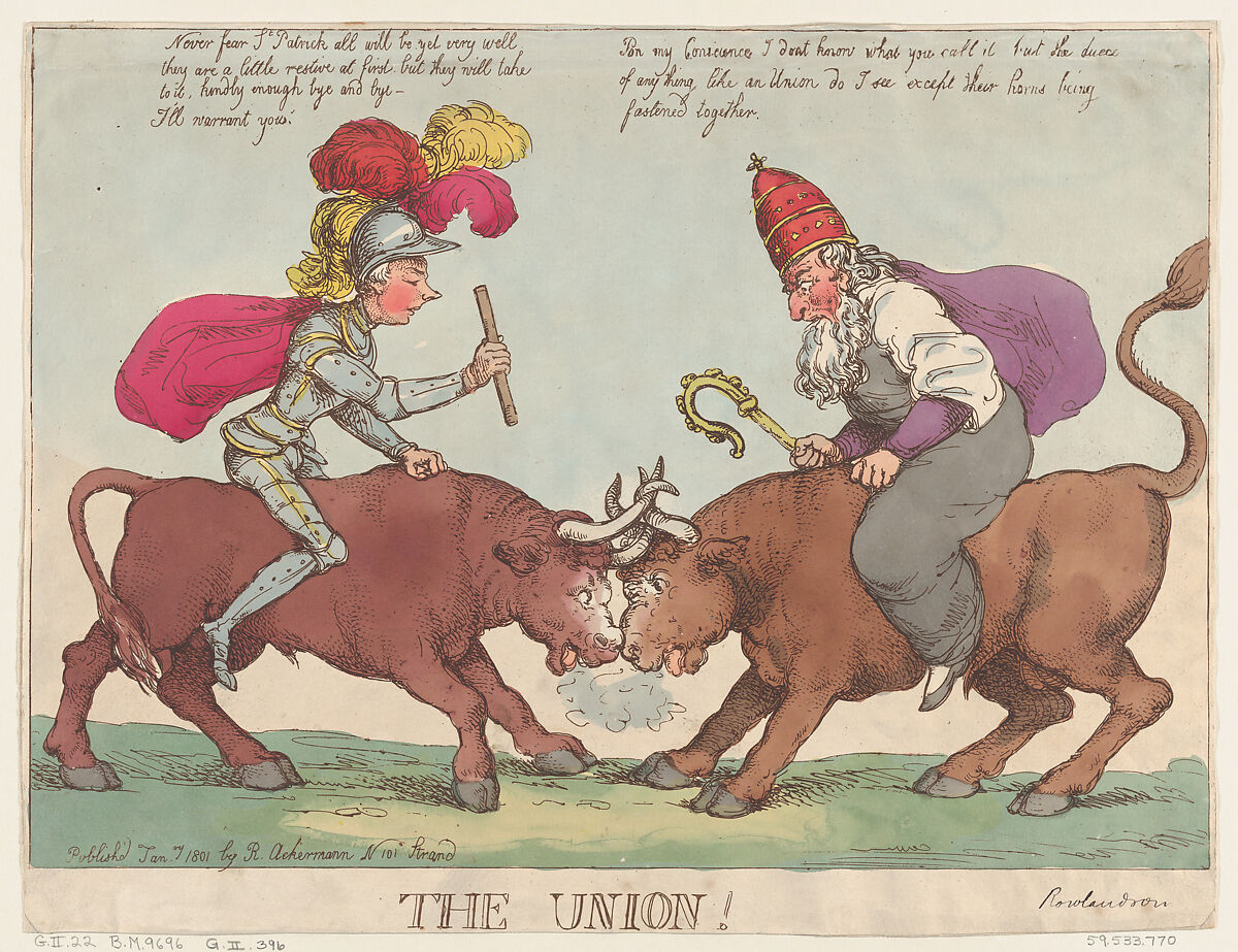 The Union, Thomas Rowlandson (British, London 1757–1827 London), Hand-colored etching 